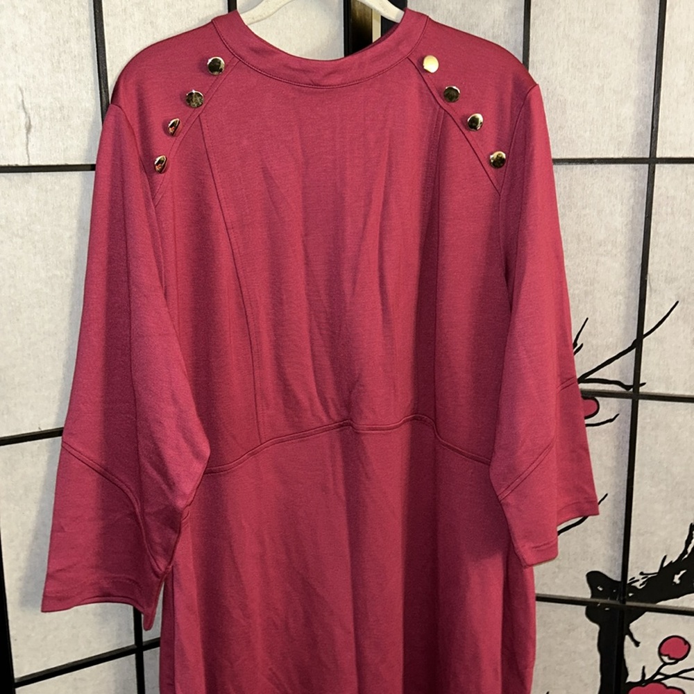 NWT Eloquii burgundy colored dress in plus size 20 - Picture 2 of 10